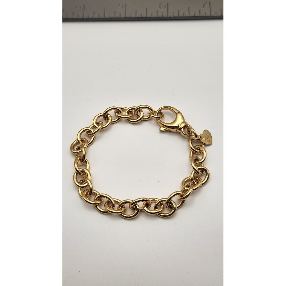 Bronzo Italia Milor Gold Tone Bronze Rolo Chain Bracelet 8 Inch Made in Italy - Picture 4 of 6